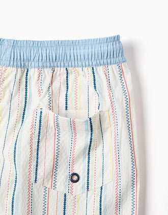 Bañador con rayas étnicas y cordón B&S para niño, multicolor
