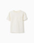 Cotton T-shirt with embossed lines and pocket for boys, white