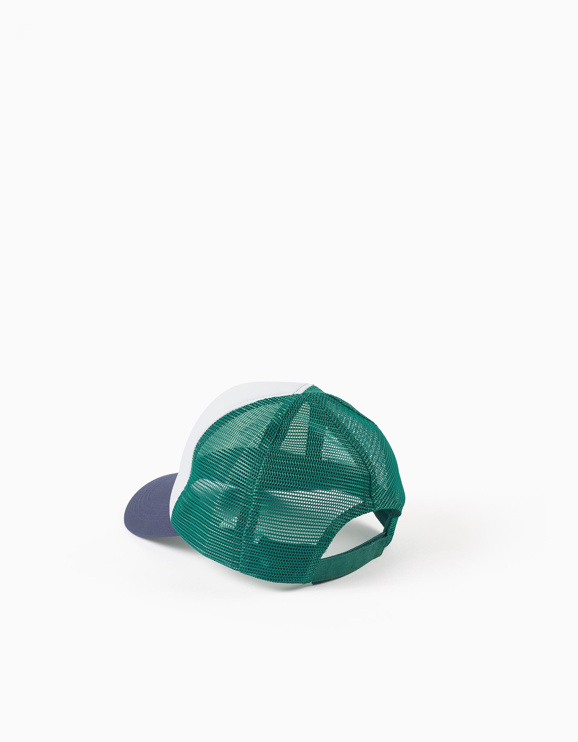 Boné com estampado Creativity para bebé e menino, branco/azul/verde