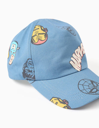 Casquette en sergé avec imprimés Marvel pour bébé et garçon, bleu