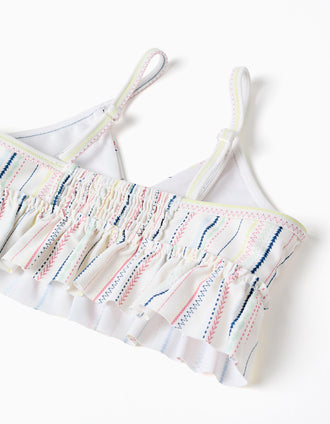 Maillot de bain 2 pièces à rayures ethniques B&S pour fille, multicolore