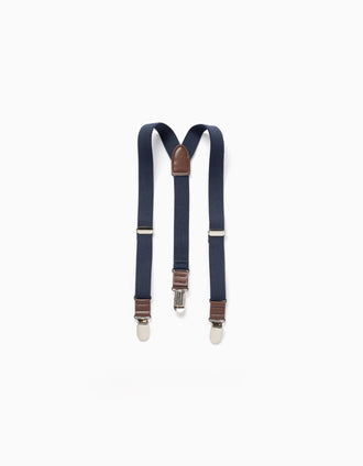 Bretelles élastiques et ajustables pour garçon, bleu foncé