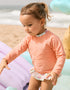 Swim set with UV 40+ protection and motif for babies and girls, coral