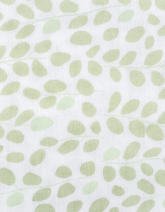 Pack of 3 Muslin Squares 70x70 cm Doomoo, Mini Leaves Green