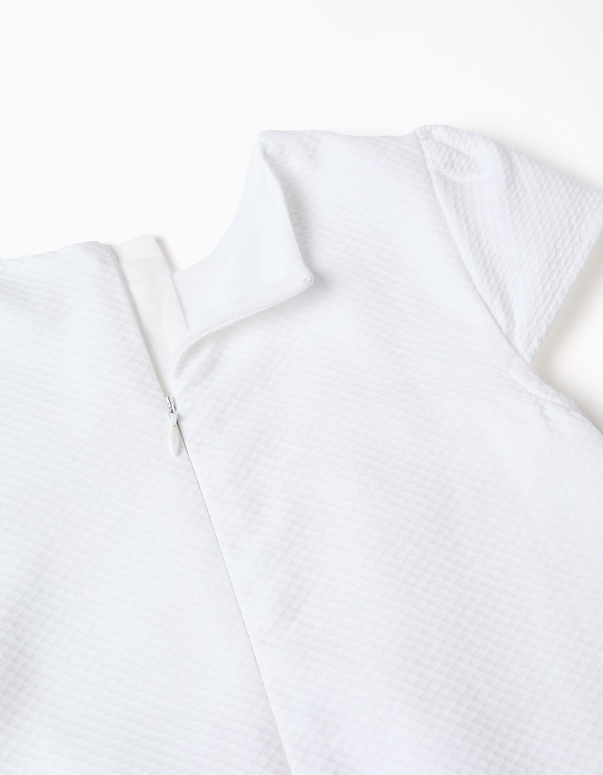 Robe en coton à effet ballon et fleurs pour fille, blanc