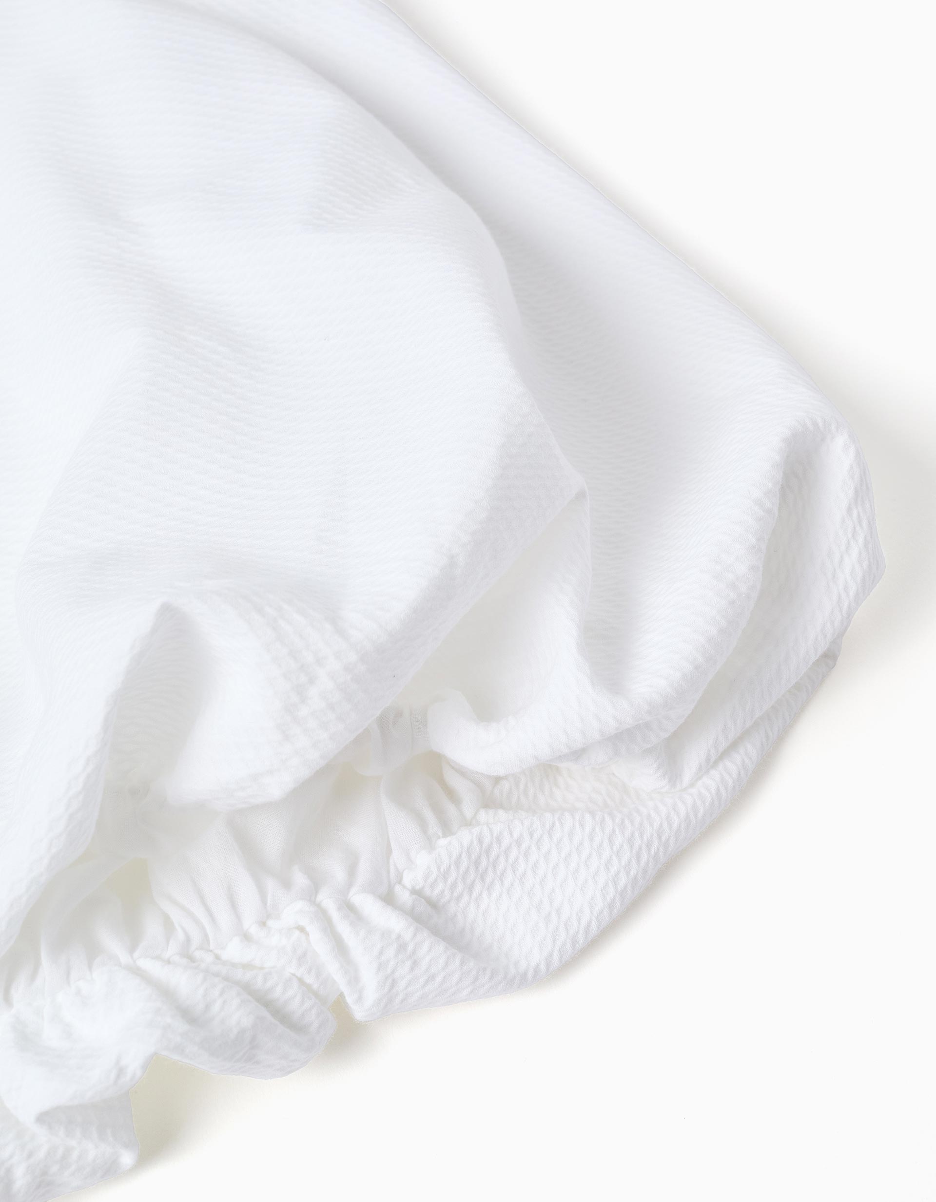 Robe en coton à effet ballon et fleurs pour fille, blanc