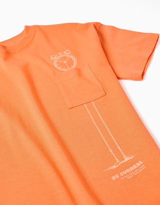 Cotton T-shirt with Be Surreal print for boys, orange