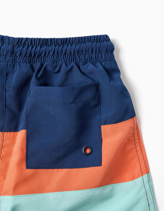 Bañador con bloque de colores y cordón para niño, multicolor