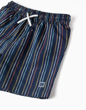 Bañador a rayas con cordón para niño, multicolor
