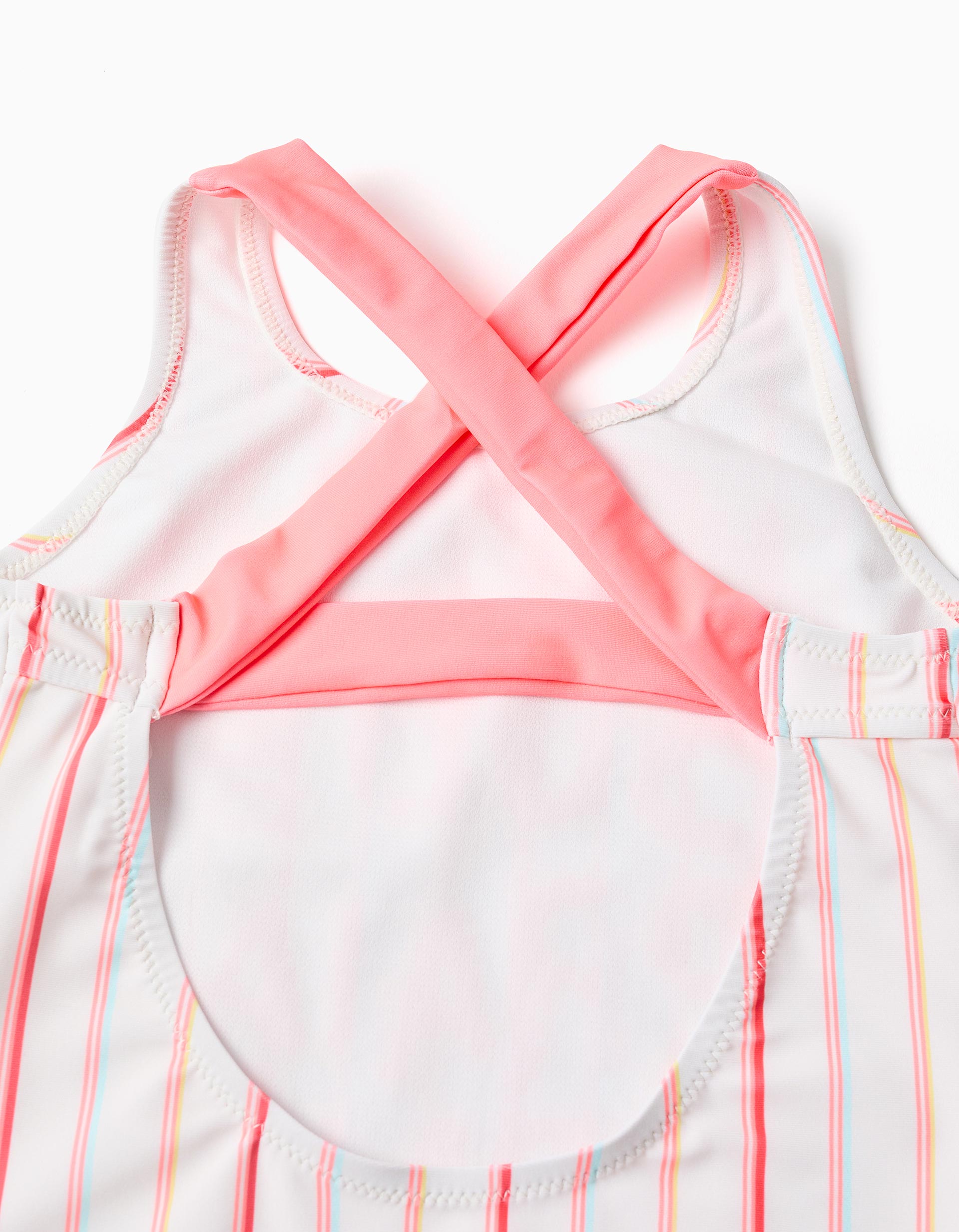 Maillot de bain à rayures et imprimé pour fille, multicolore