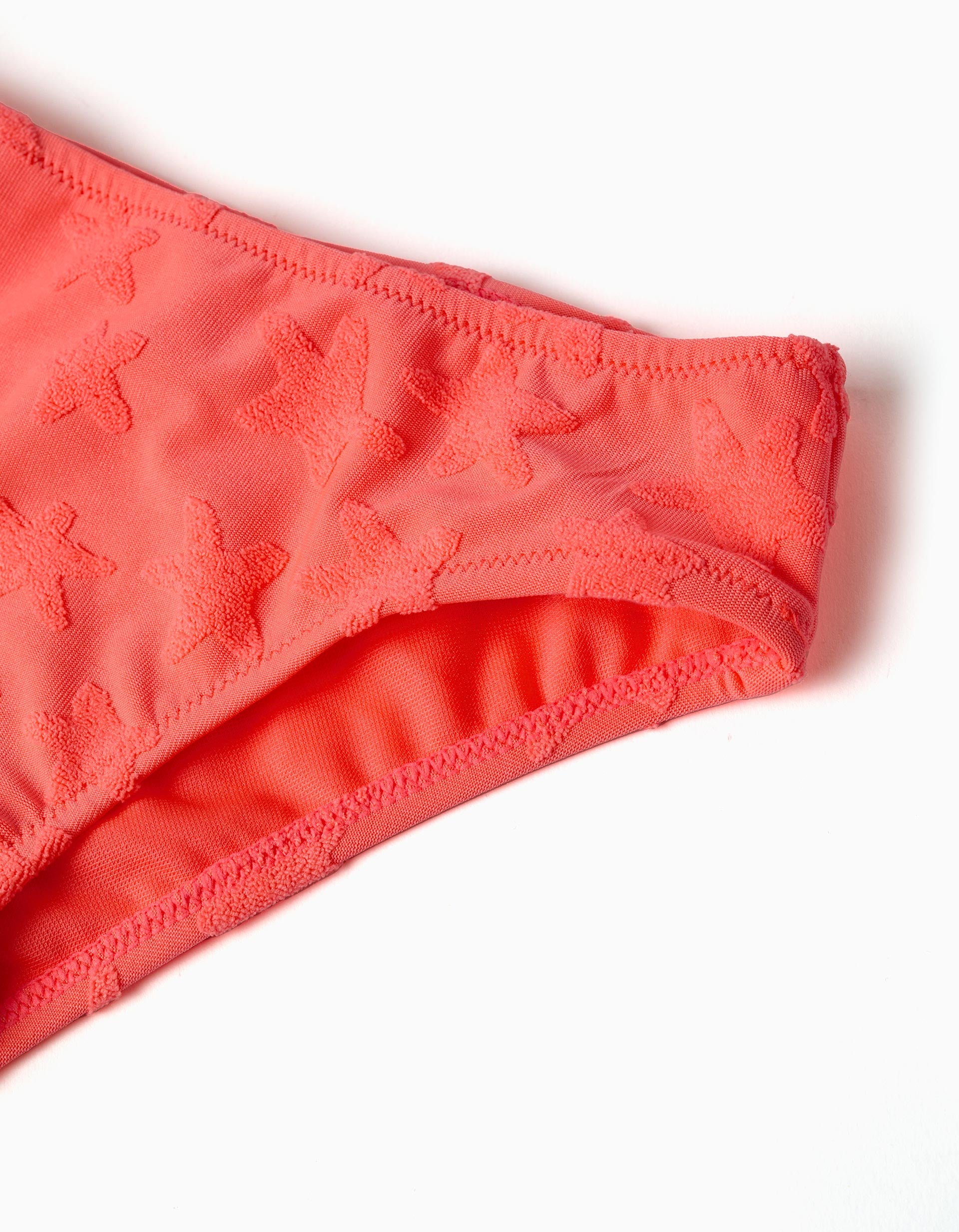 Maillot de bain 2 pièces à motif d'étoiles pour fille, corail fluo