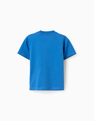 T-shirt de algodão Spidey & Friends para bebé e menino, azul