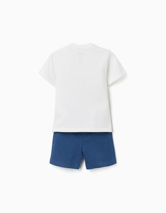 T-shirt + short à imprimé Spidey & Friends pour bébé et garçon, blanc/bleu