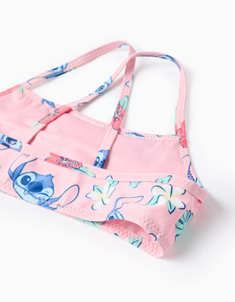 Bikini avec motif Stitch et volants pour fille, rose clair