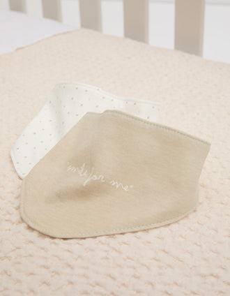 Pack of 2 Bandanas for Newborns and Babies ZY Baby, White/Beige