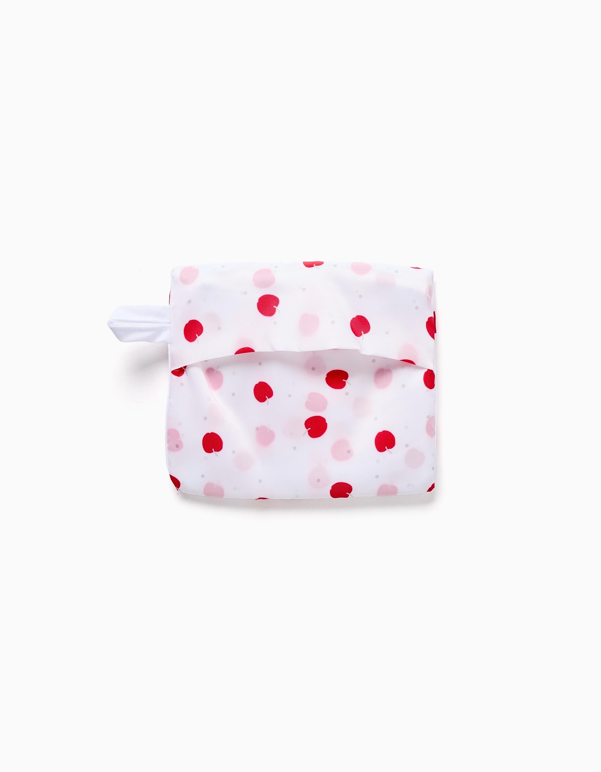 Bavoir Imperméable avec Poche ZY Baby, Blanc/Rouge