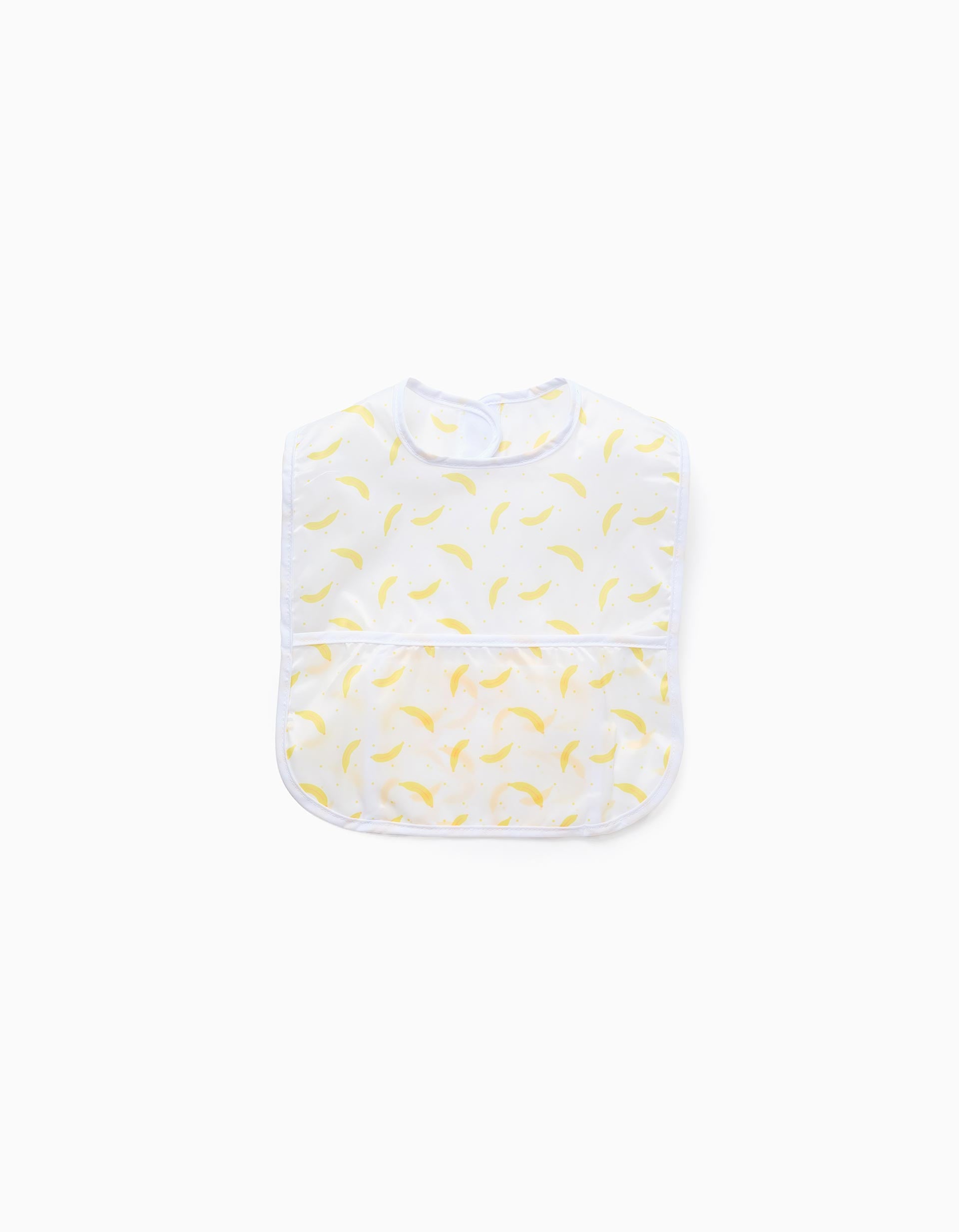Bavoir Imperméable avec Poche ZY Baby, Blanc/Jaune