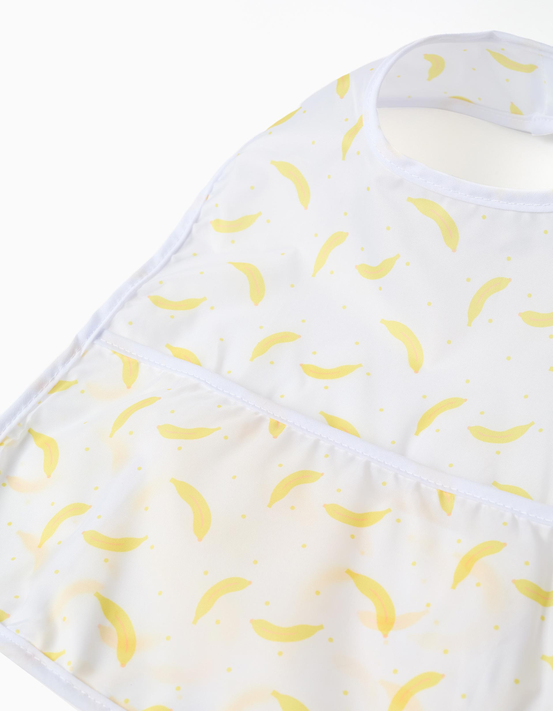 Bavoir Imperméable avec Poche ZY Baby, Blanc/Jaune