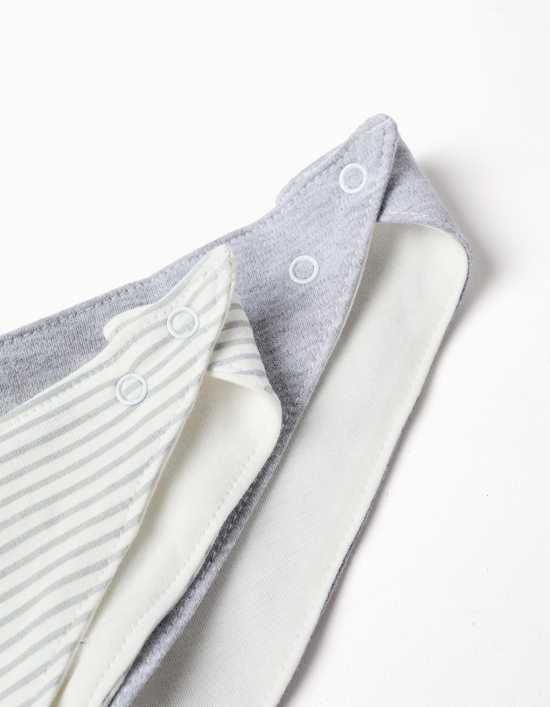 Pack of 2 Bandanas for Newborns and Babies ZY Baby, White/Grey