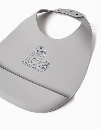Waterproof Silicone Bib ZY Baby, Grey