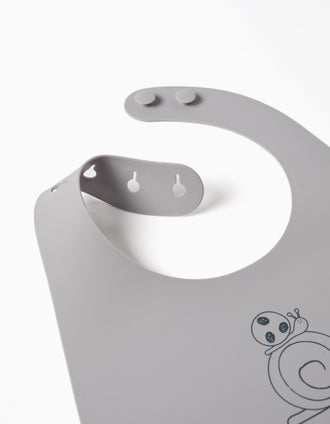 Waterproof Silicone Bib ZY Baby, Grey