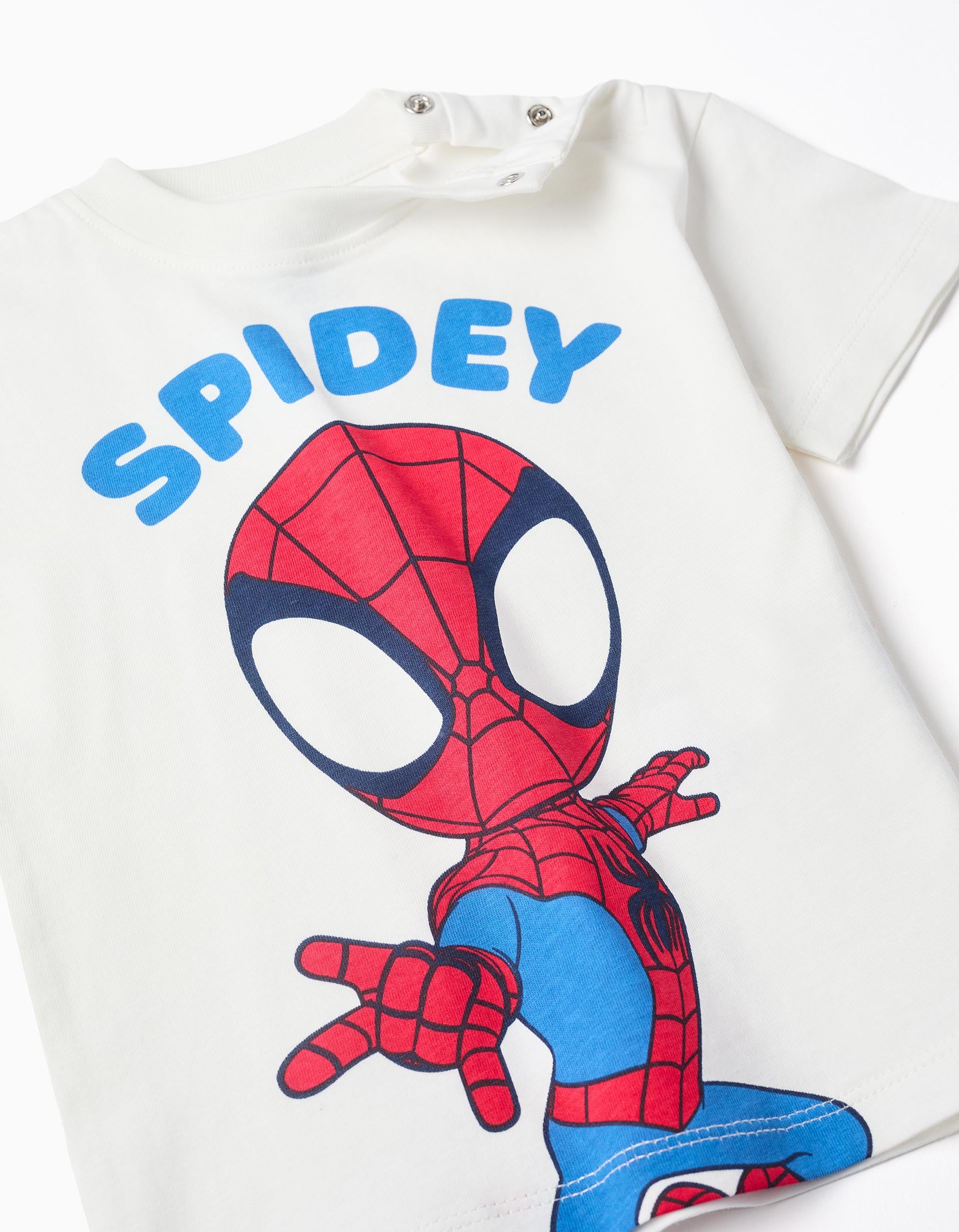 Camiseta + pantalón corto Spidey para bebé y niño, blanco/azul