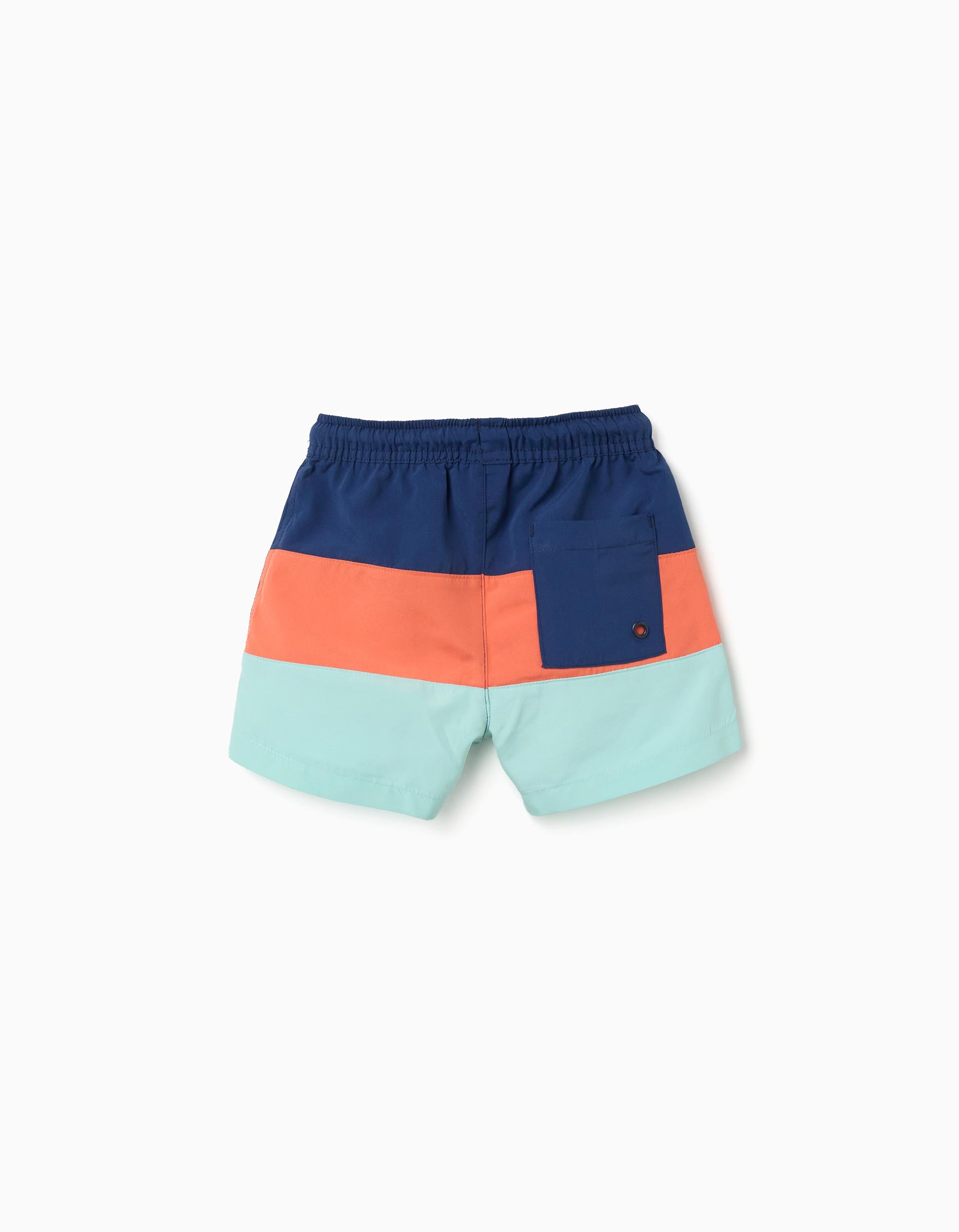 Short de bain à bloc de couleurs et cordon pour bébé garçon, multicolore