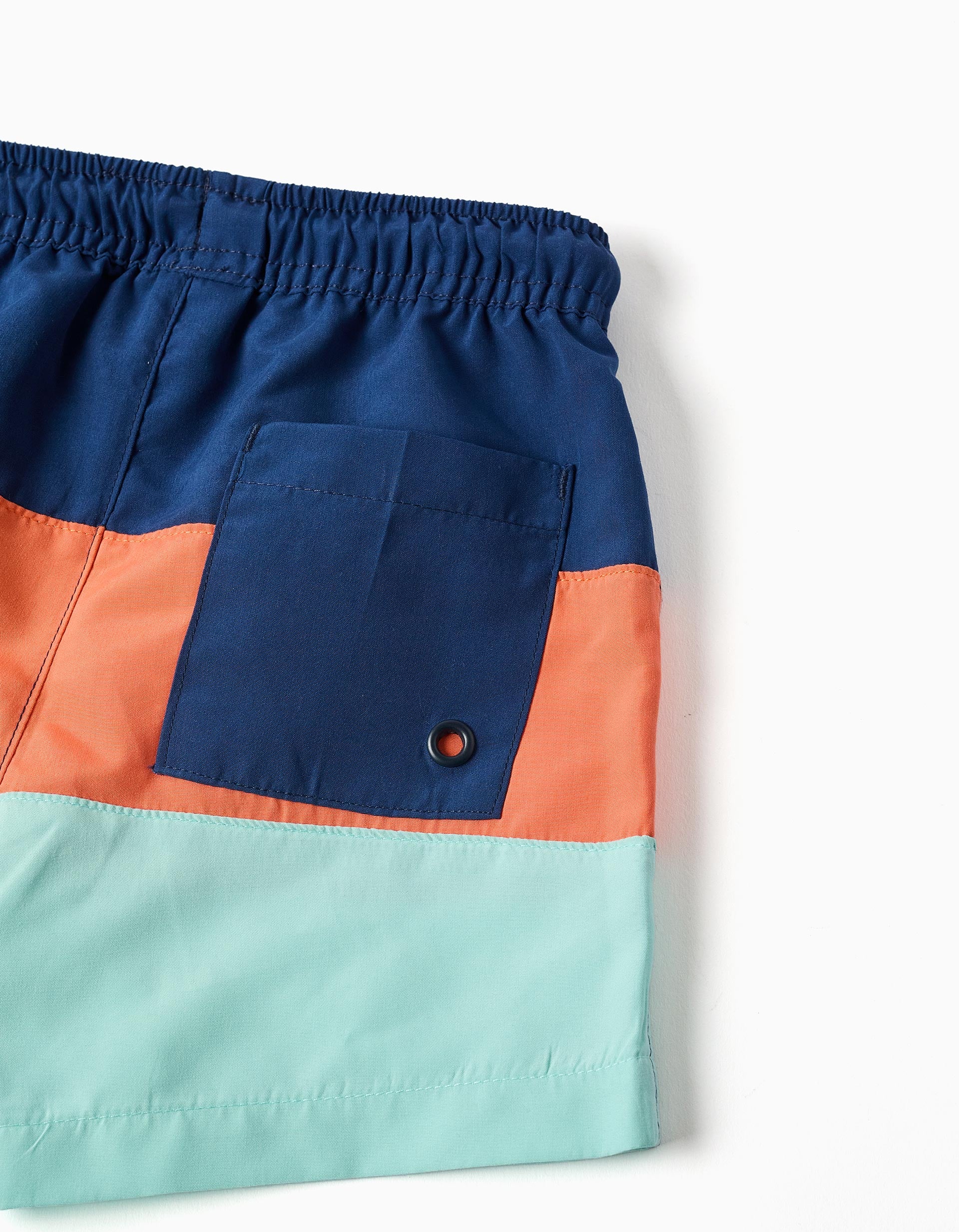 Short de bain à bloc de couleurs et cordon pour bébé garçon, multicolore