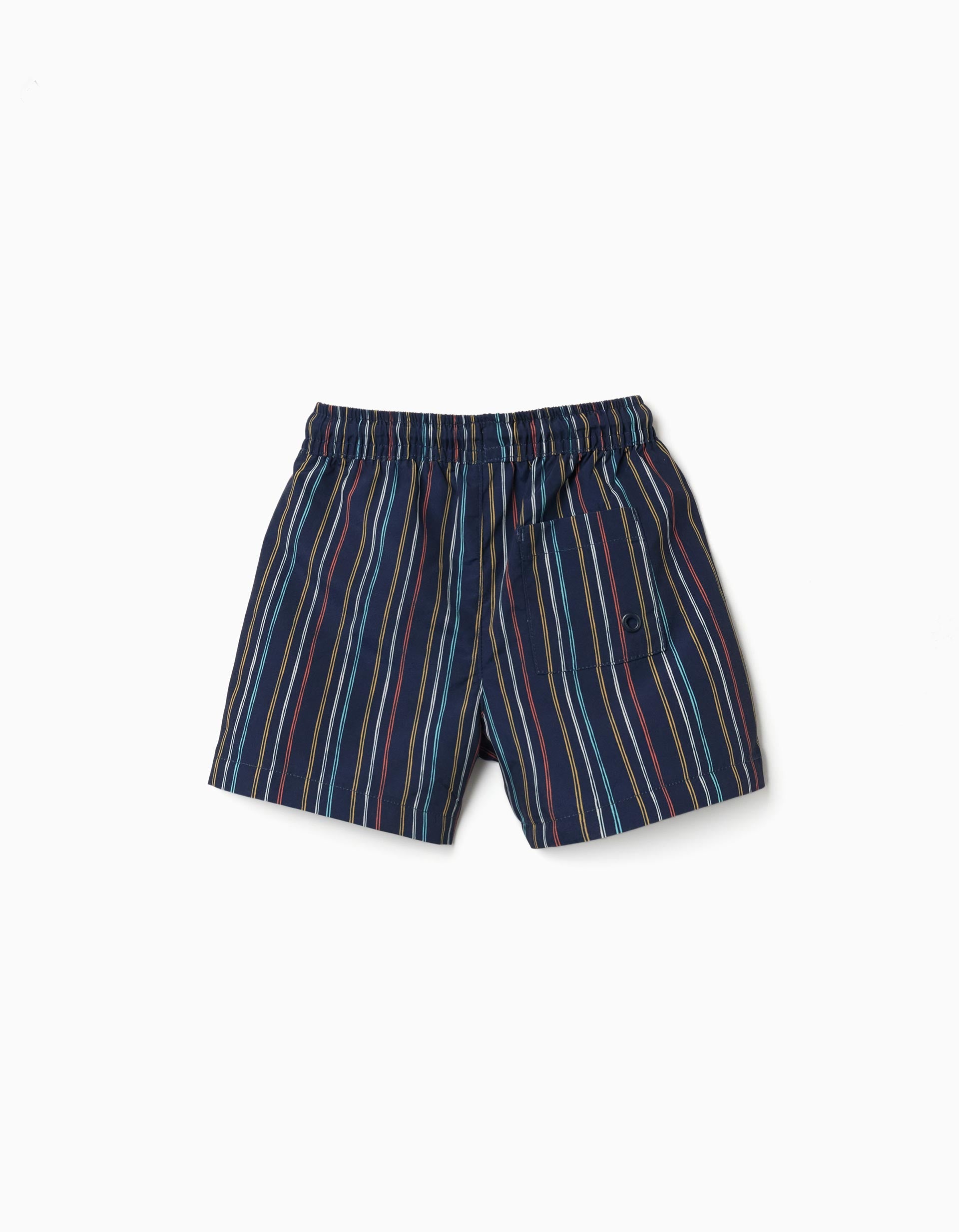 Short de bain à rayures et cordon pour bébé garçon, multicolore