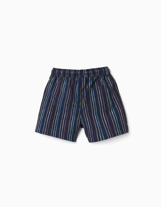 Short de bain à rayures et cordon pour bébé garçon, multicolore