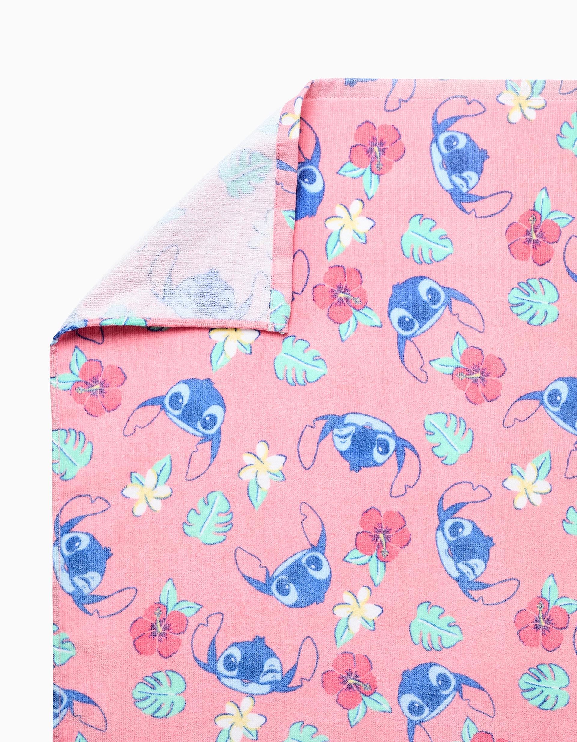 Toalla de playa de algodón con motivo de Stitch para niña, rosa