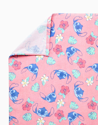 Serviette de plage en coton avec motif Stitch pour fille, rose