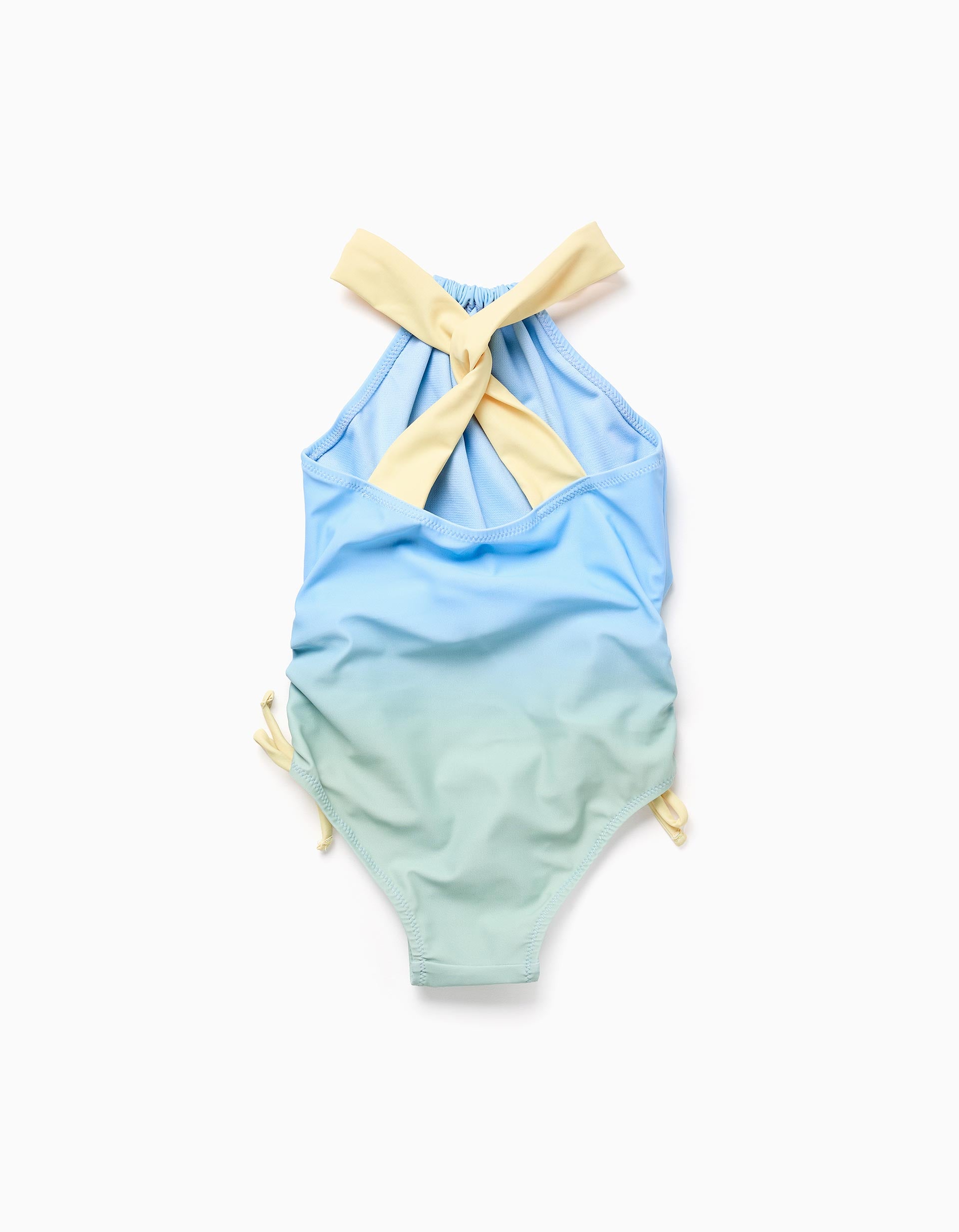 Maillot de bain à imprimé marin et paillettes pour fille, bleu/vert/jaune