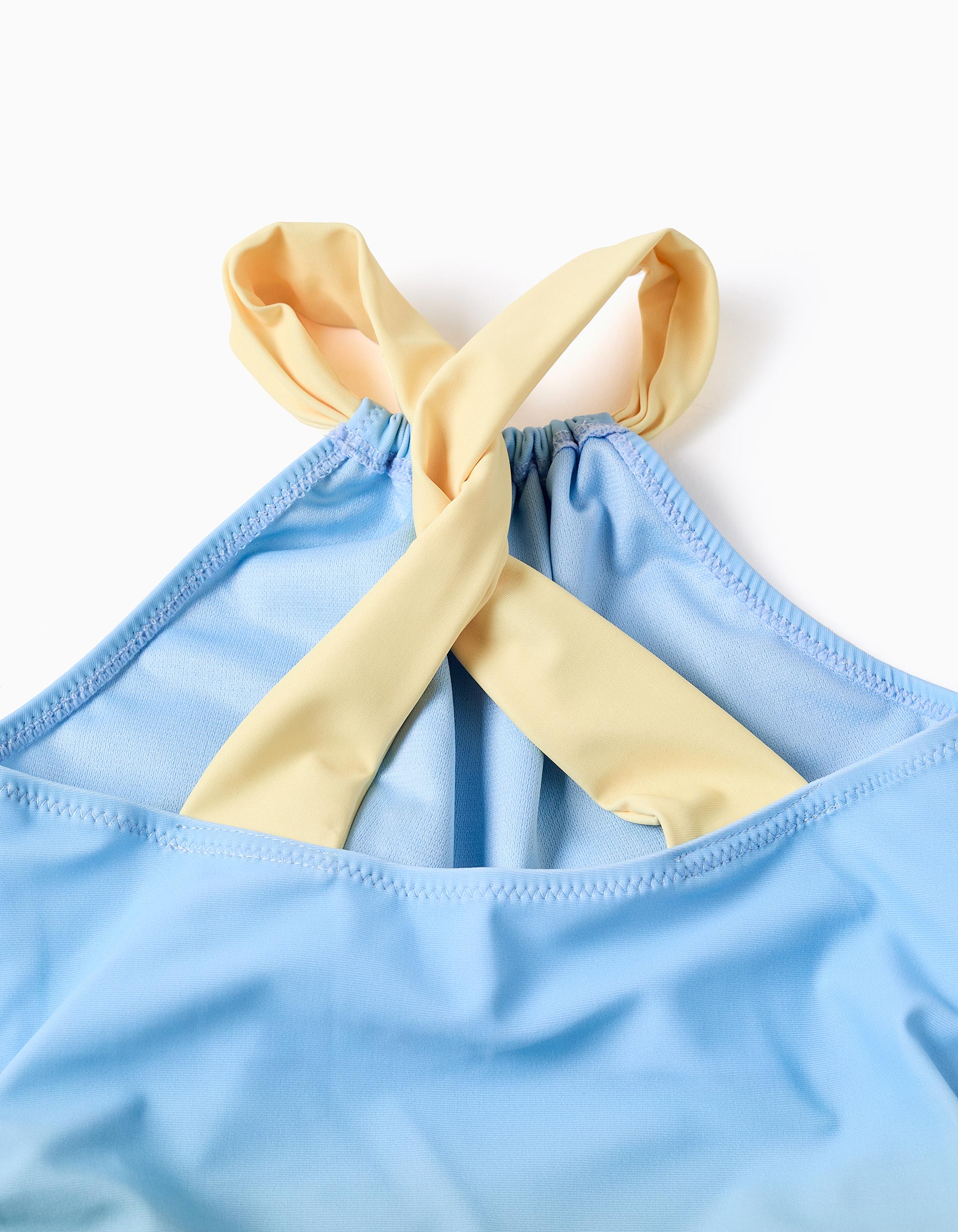 Fato de banho com estampado e lantejoulas para menina, azul/verde/amarelo