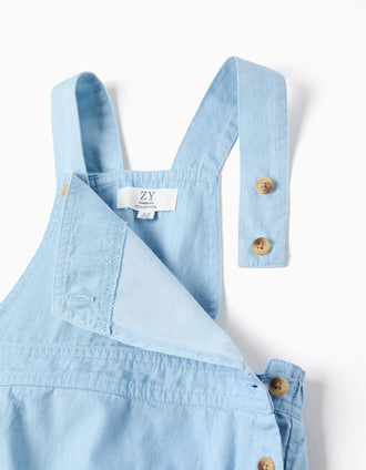 Body com motivo + macacão de ganga para recém-nascido, branco/azul
