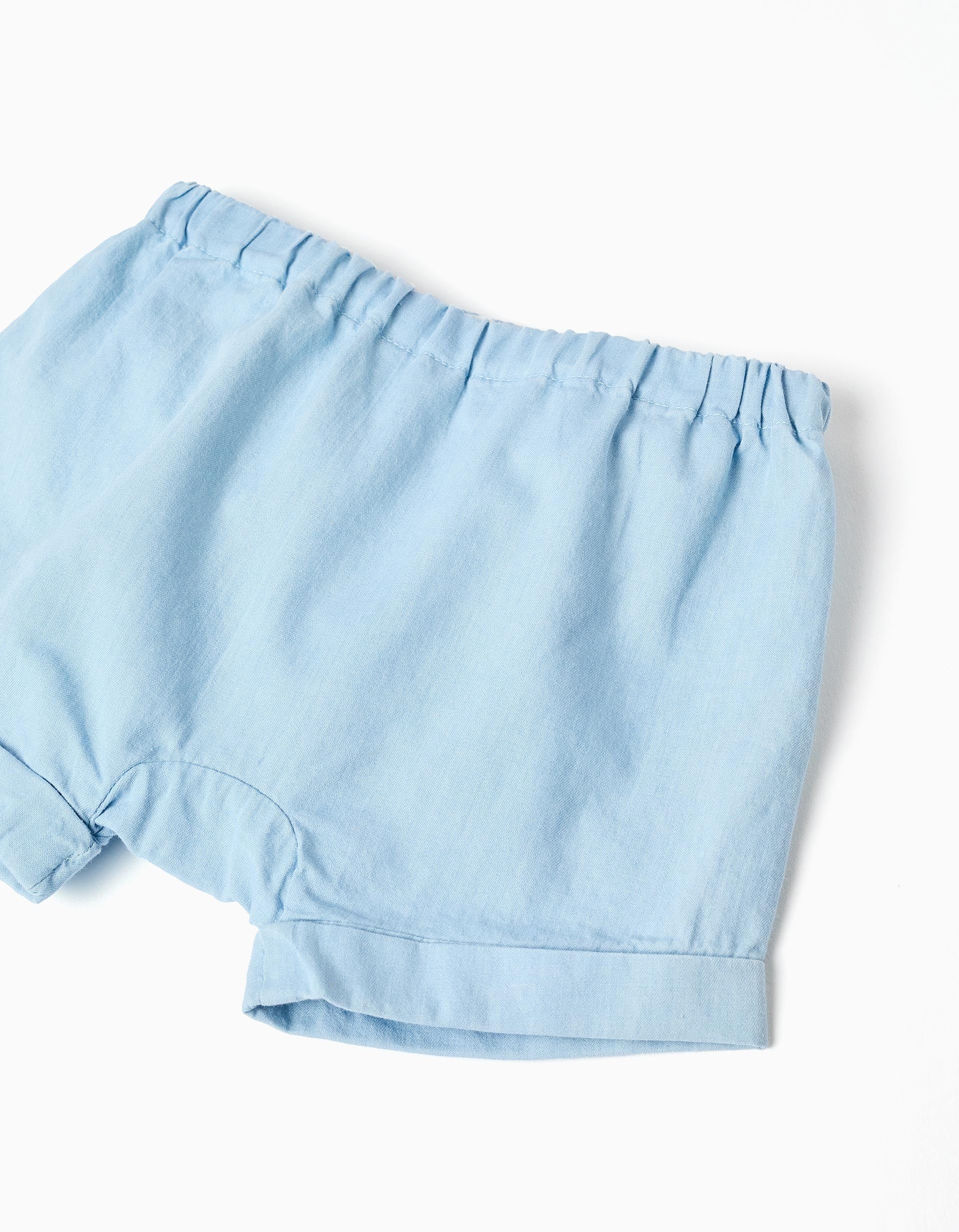 Body às riscas + calções de ganga para recém-nascidos, amarelo/azul