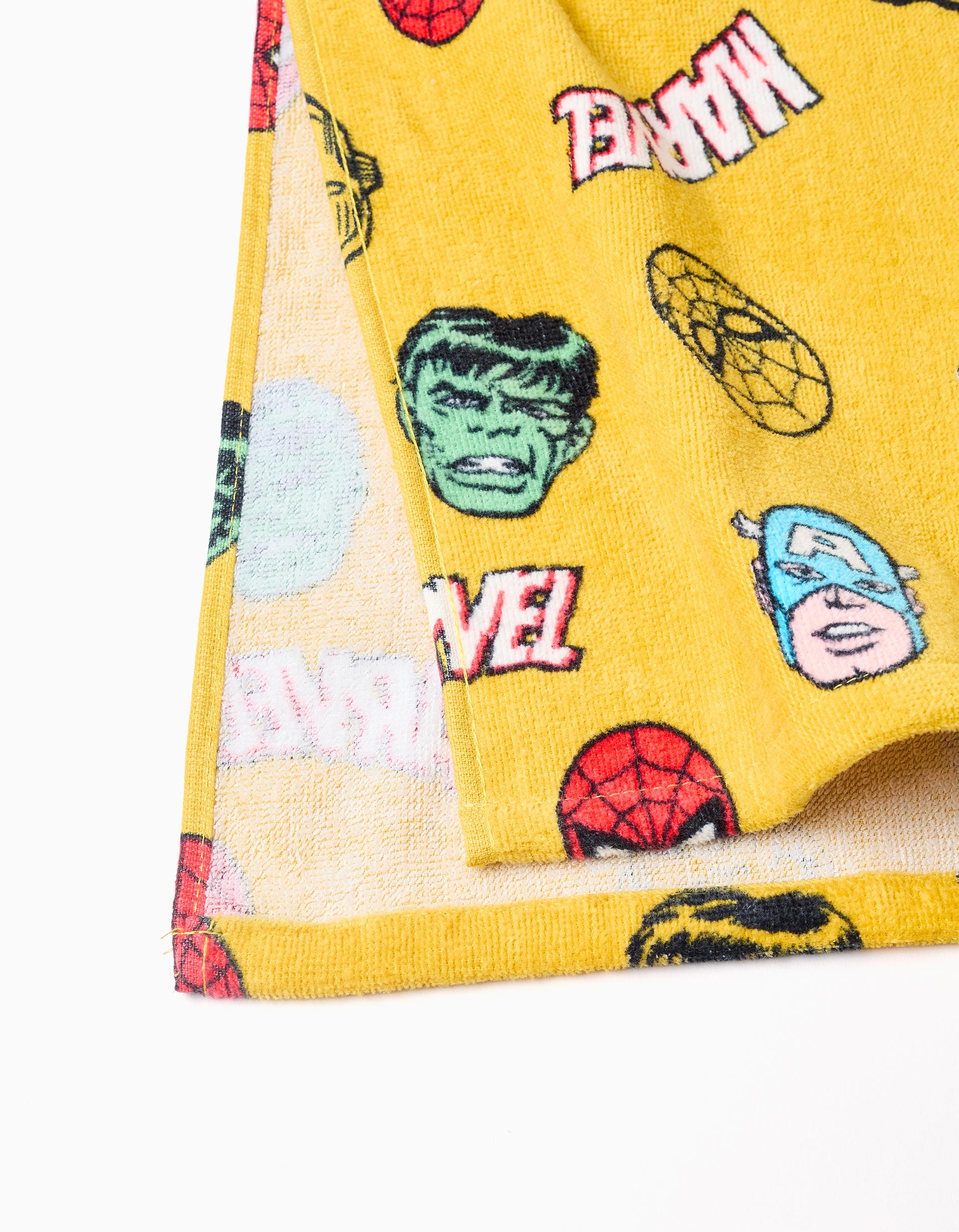 Poncho de plage à capuche et motif Marvel pour garçon, jaune