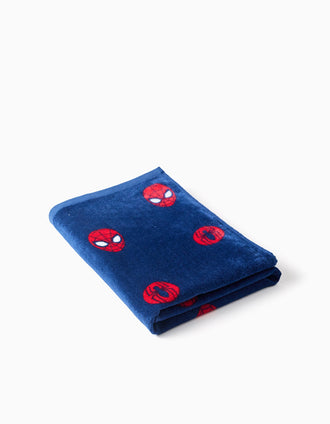 Toalla de playa de algodón con Spider-Man para bebé y niño, azul oscuro