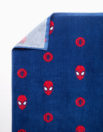 Toalla de playa de algodón con Spider-Man para bebé y niño, azul oscuro