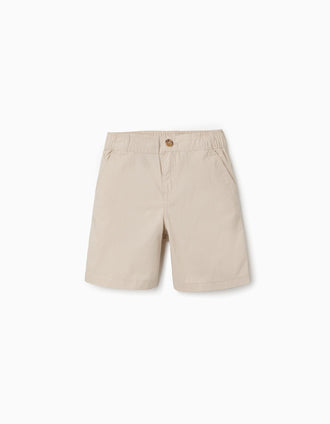 Short chino midi en popeline pour garçon, beige clair