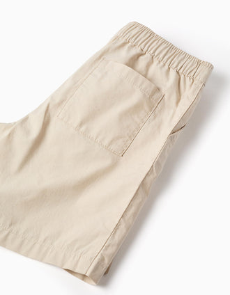 Short chino midi en popeline pour garçon, beige clair