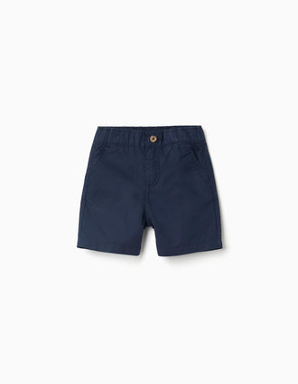Bermudas chino midi en popelina para bebé niño, azul oscuro
