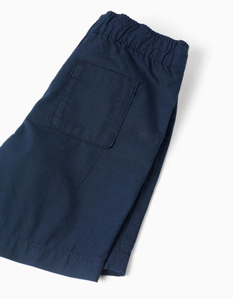 Bermudas chino midi en popelina para bebé niño, azul oscuro