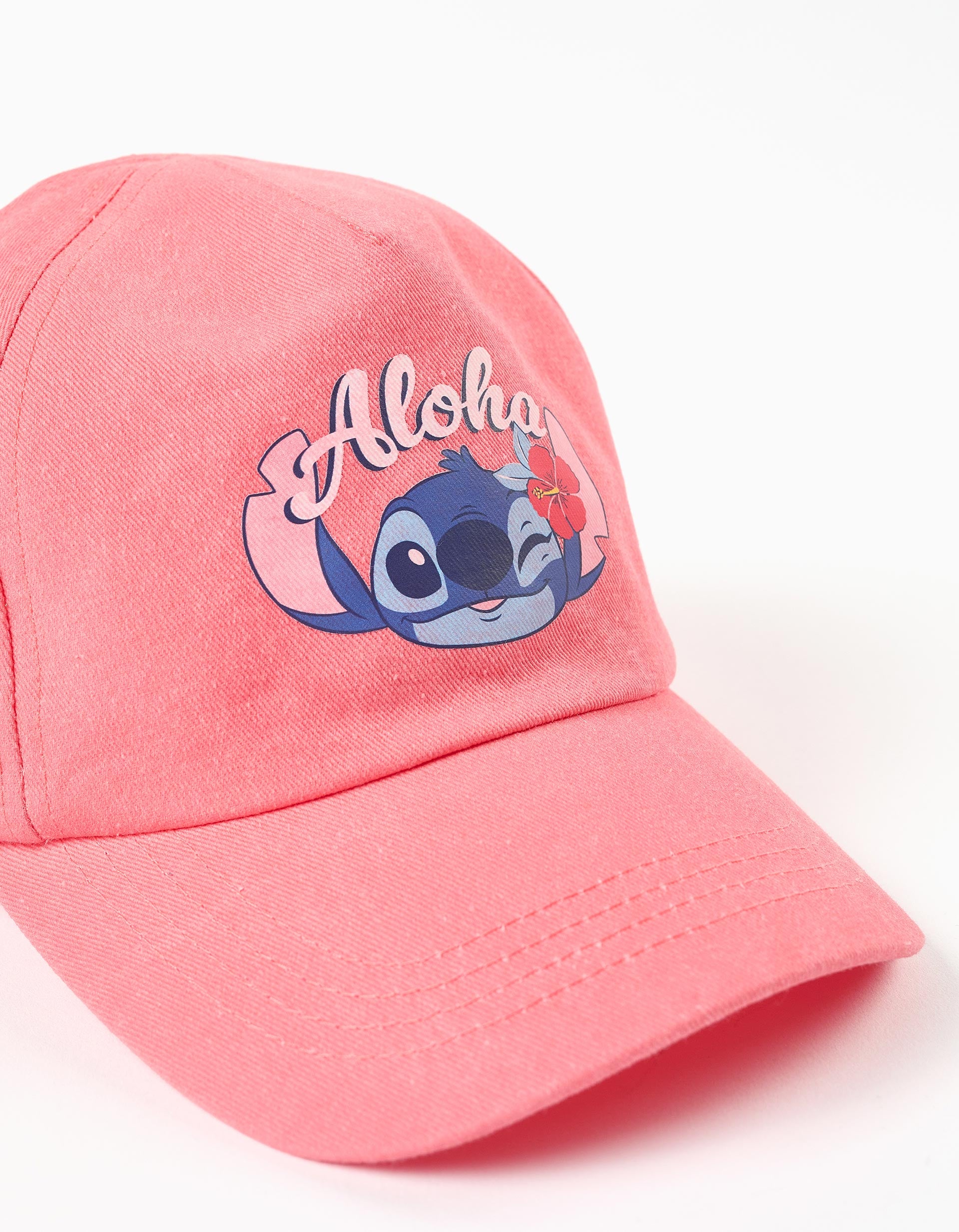 Gorra de sarga con estampado de Stitch para bebé y niña, rosa
