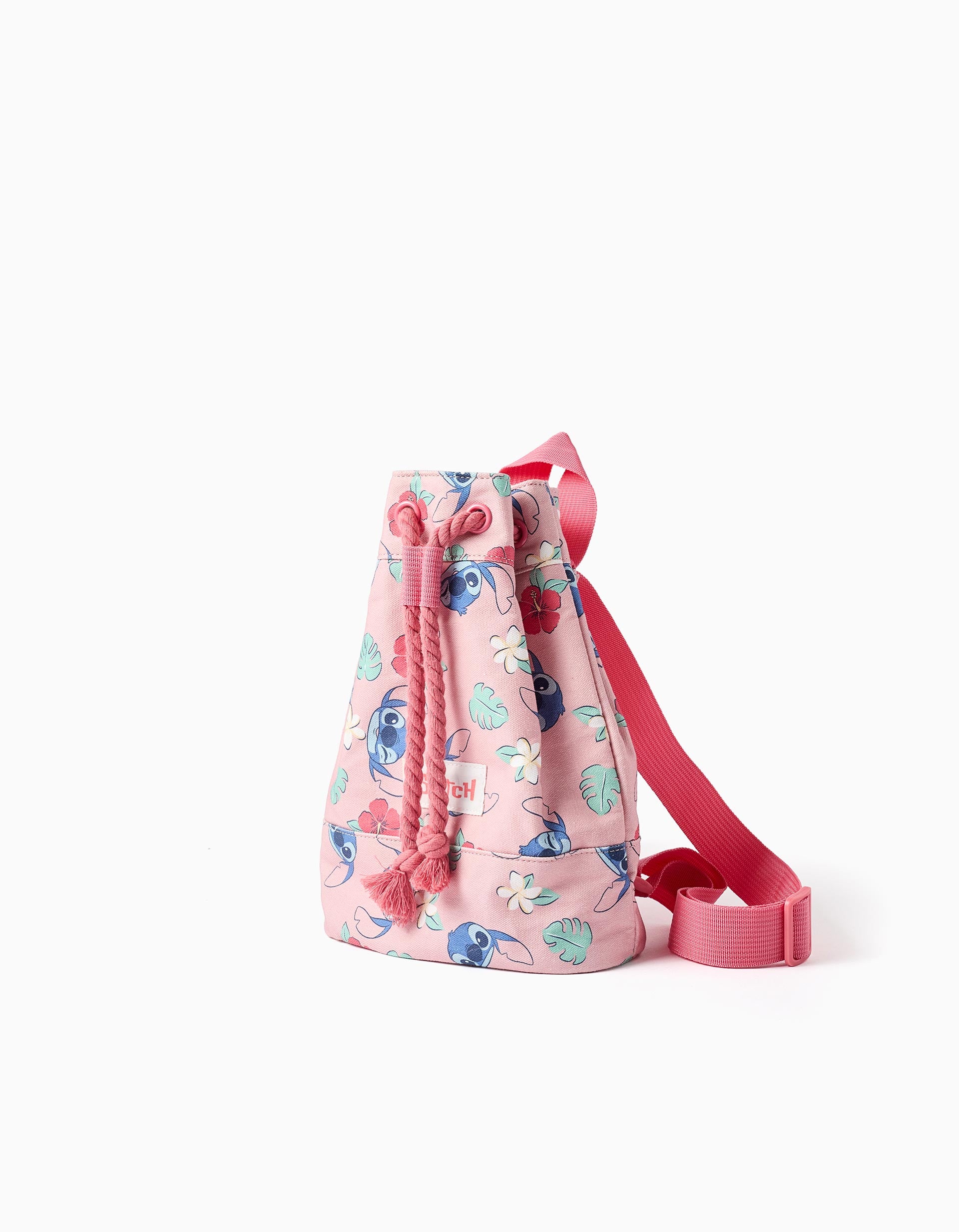 Sac seau avec bretelles et motif Stitch pour fille, rose