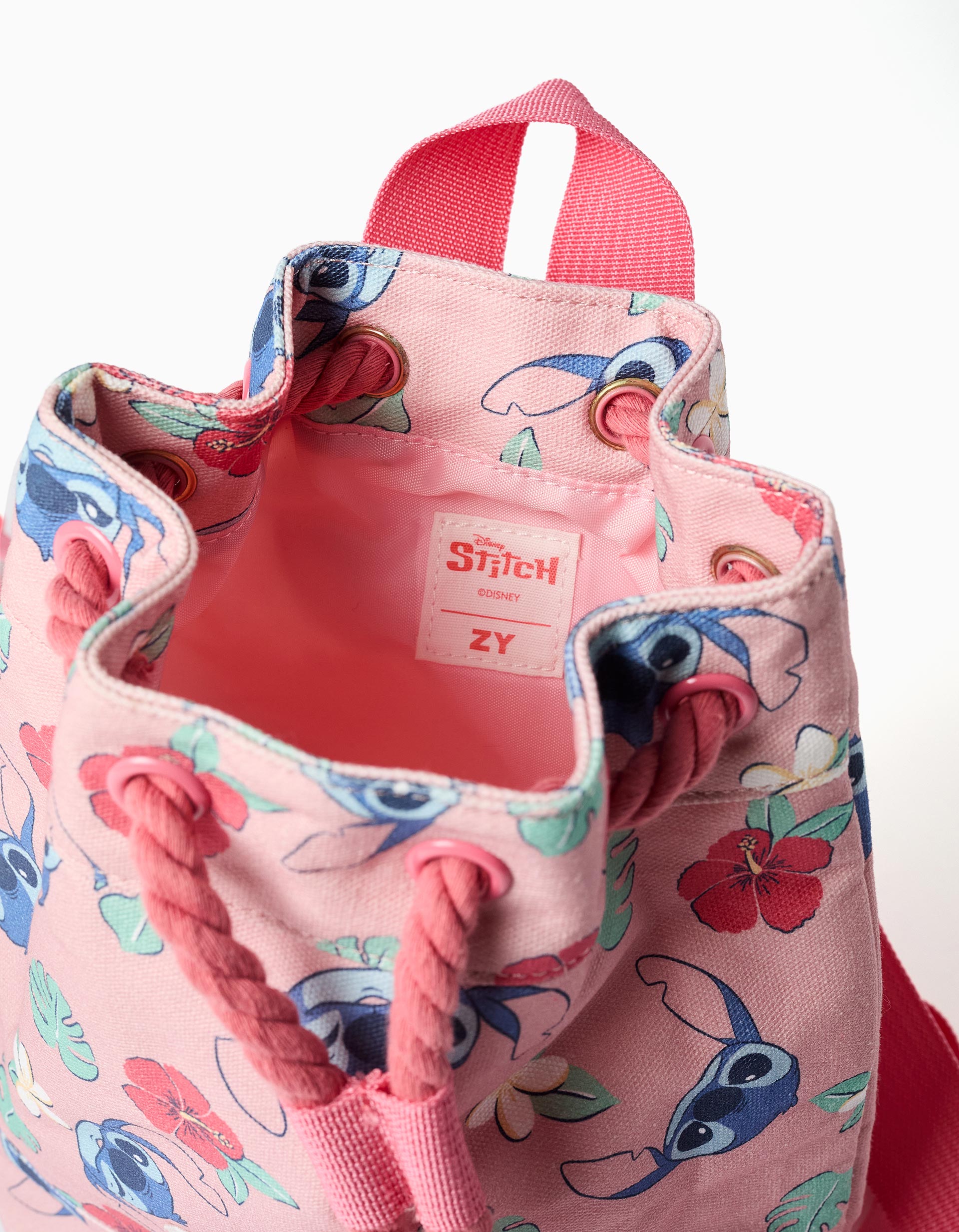 Sac seau avec bretelles et motif Stitch pour fille, rose