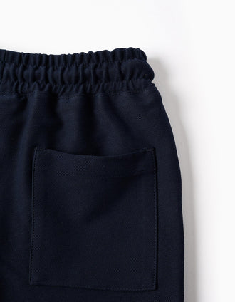Bermudas midi de felpa con cordón para niño, azul oscuro