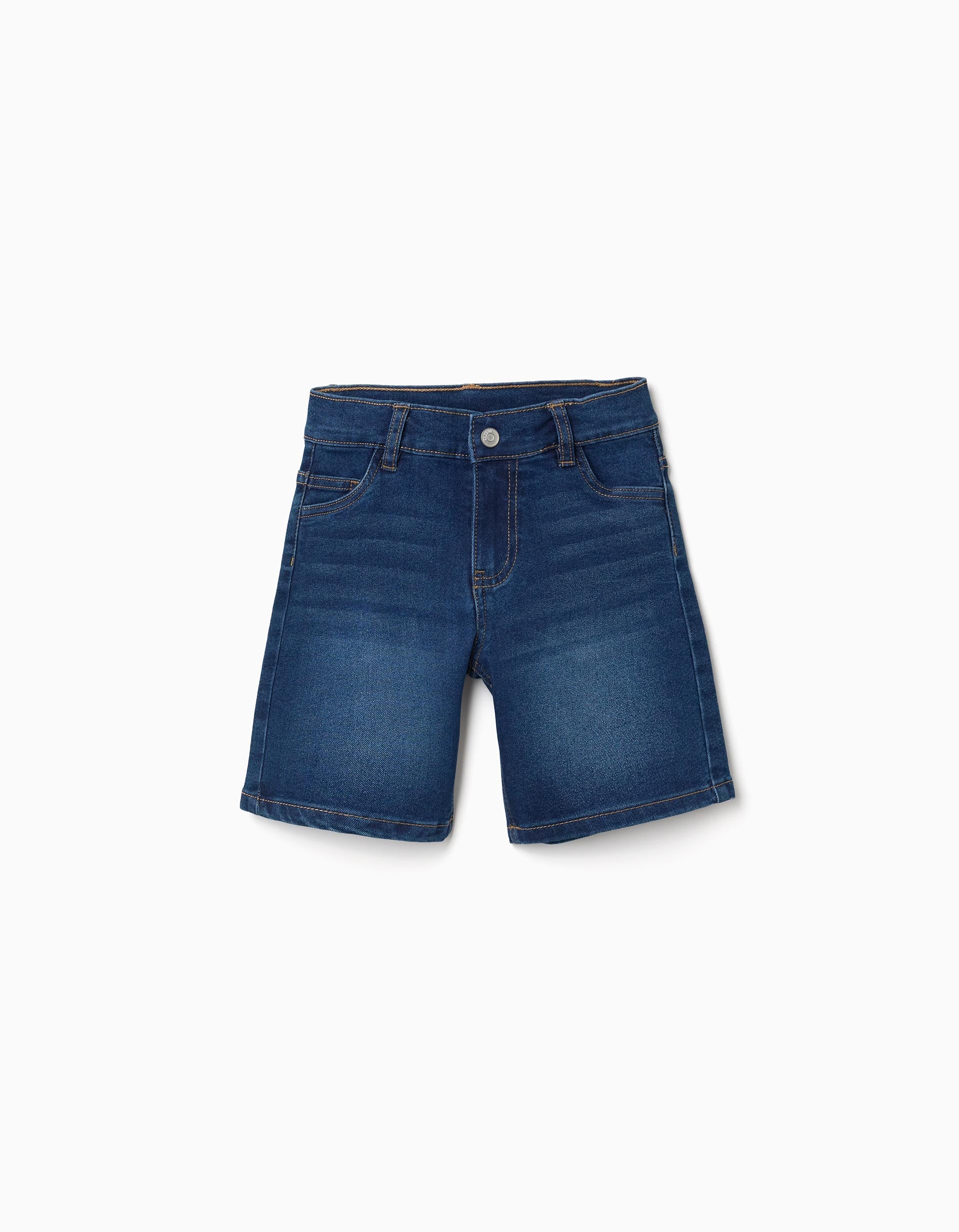 Bermudas midi vaqueras con cinco bolsillos para niño, azul oscuro