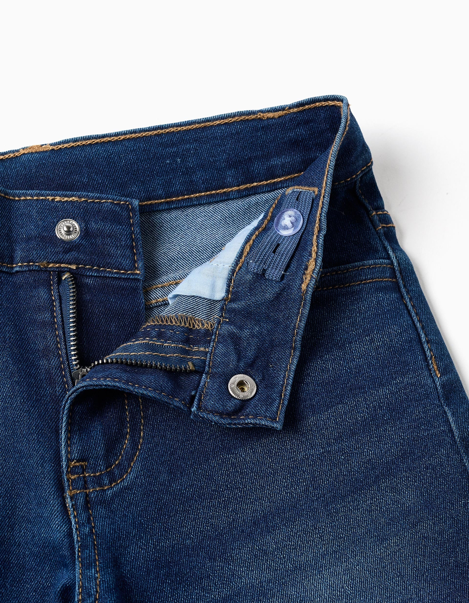 Bermudas midi vaqueras con cinco bolsillos para niño, azul oscuro
