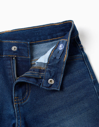 Bermudas midi vaqueras con cinco bolsillos para niño, azul oscuro